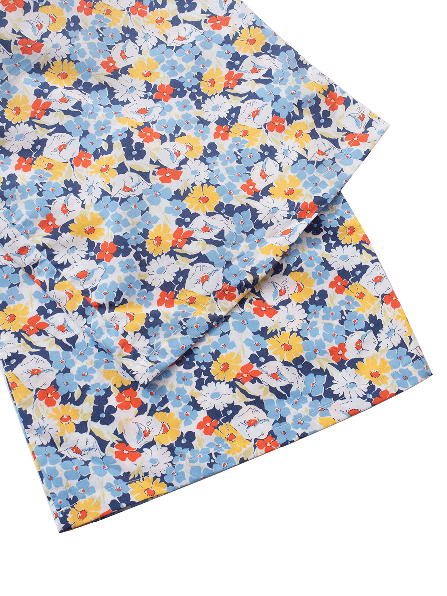 LOW-RISE WIDE-LEG Lounge Pants in Blue Ditsy Floral Print