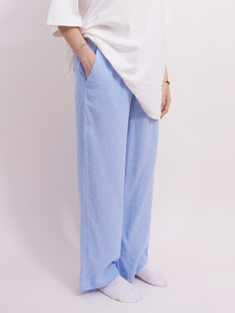 LOW-RISE Pyjama Bottoms in Sky Blue