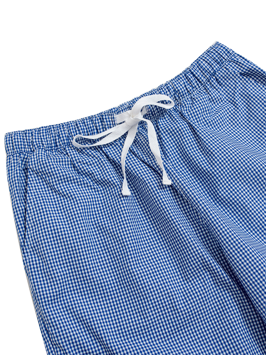MID-RISE Pyjama Bottoms in Navy Blue Gingham