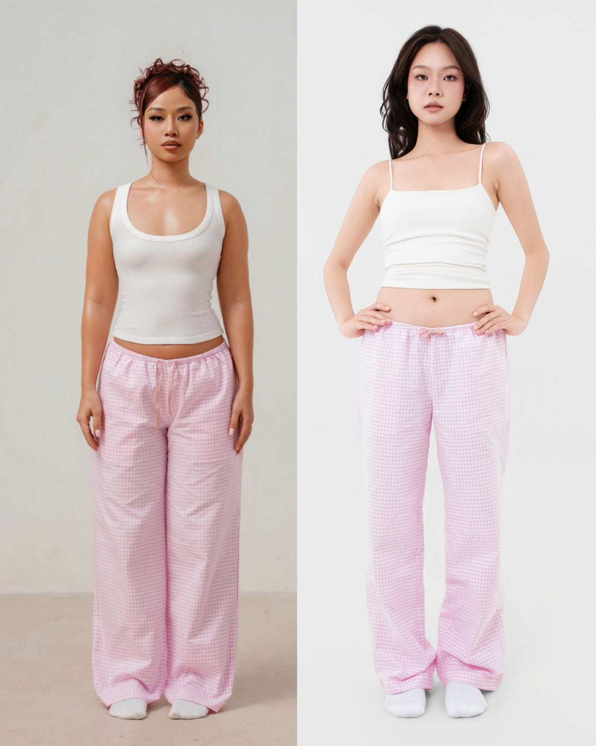 Lounge Low Rise - Pink & White Gingham
