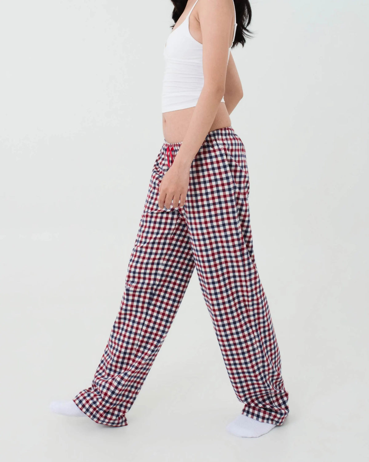 CLASSIC LOW RISE - Red Multi Check Cotton Flannel