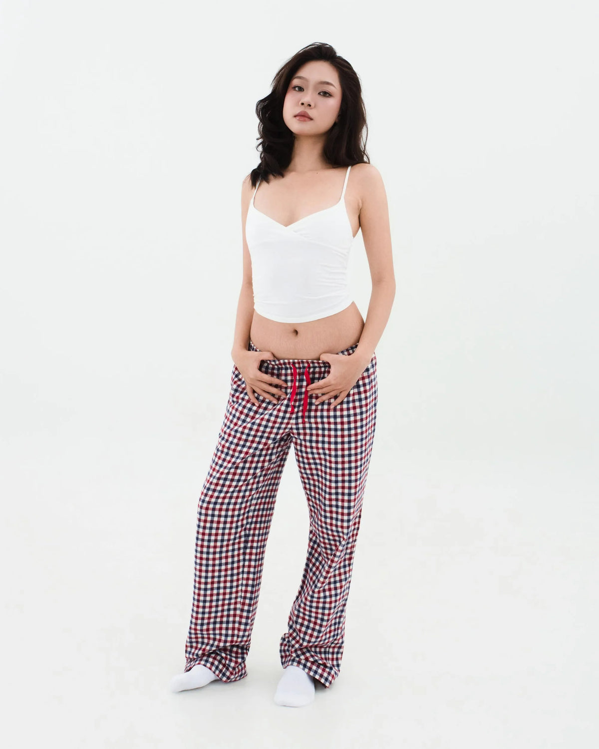 CLASSIC LOW RISE - Red Multi Check Cotton Flannel