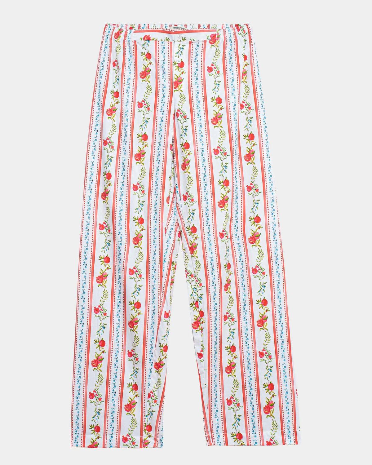 Seamless Low Rise - Pomegranate Print Stripe Cotton Poplin